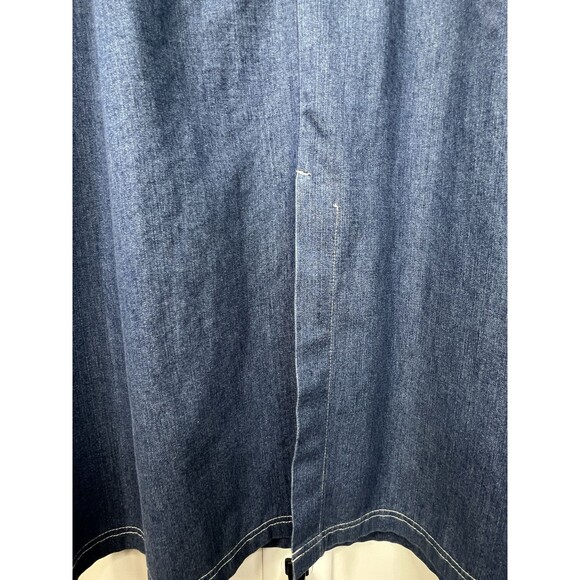 VTG Koret City Blues Maxi Long Dress L Blue Denim Maxi Embroidered Americana - Picture 8 of 10